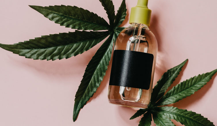 Oil in Dropper Bottle with Leaves Oil in Dropper Bottle with Leaves